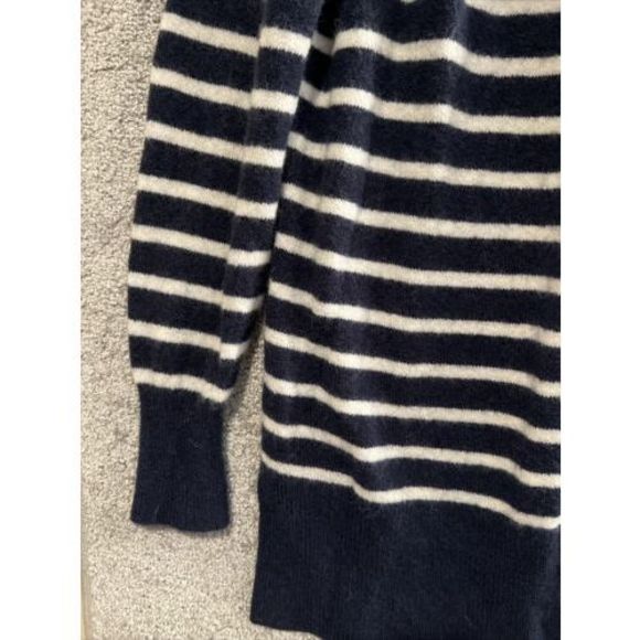 Madewell Cardigan Merino Wool Alpaca Small Cozy Sweater Open Front Navy Stripe - Picture 4 of 9